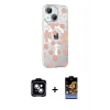 MARSİLYAN™- iPhone 14 Kılıf Yörünge Işık Prime - Siyah Buffer Hayalet Cam Ekran Koruyucu + PVD Metal Kamera Lens - MI