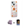 MARSİLYAN™- iPhone 14 Kılıf Yörünge Işık Prime - Siyah Buffer Hayalet Cam Ekran Koruyucu + Raze Metal Kamera Lens - MR