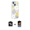 MARSİLYAN™- iPhone 14 Kılıf Yörünge Işık Prime - Siyah Buffer Hayalet Cam Ekran Koruyucu + PVD Metal Kamera Lens - TU