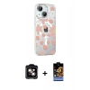 MARSİLYAN™- iPhone 14 Kılıf Yörünge Işık Prime - Siyah Buffer Hayalet Cam Ekran Koruyucu + PVD Metal Kamera Lens - TU