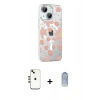 MARSİLYAN™- iPhone 14 Kılıf Yörünge Işık Prime - Siyah Joko Magic 5D Cam + Gold Shine Kamera Lens