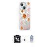MARSİLYAN™- iPhone 14 Kılıf Yörünge Işık Prime - Siyah Joko Magic 5D Cam + PVD Metal Kamera Lens - GS