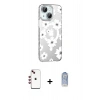 MARSİLYAN™- iPhone 14 Kılıf Yörünge Işık Prime - Siyah Joko Magic 5D Cam + Shine Kamera Lens - KI