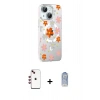 MARSİLYAN™- iPhone 14 Kılıf Yörünge Işık Prime - Siyah Joko Magic 5D Cam + Shine Kamera Lens - KI