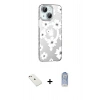 MARSİLYAN™- iPhone 14 Kılıf Yörünge Işık Prime - Siyah Joko Magic 5D Cam + Diamond Kamera Lens - PE