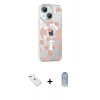 MARSİLYAN™- iPhone 14 Kılıf Yörünge Işık Prime - Siyah Joko Magic 5D Cam + Diamond Kamera Lens - PE