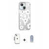 MARSİLYAN™- iPhone 14 Kılıf Yörünge Işık Prime - Siyah Joko Magic 5D Cam + Shine Kamera Lens - GS
