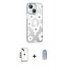 MARSİLYAN™- iPhone 14 Kılıf Yörünge Işık Prime - Siyah Joko Magic 5D Cam + Shine Kamera Lens - YL