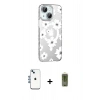 MARSİLYAN™- iPhone 14 Kılıf Yörünge Işık Prime - Siyah Joko Magic 5D Hayalet Cam + Shine Kamera Lens - MI