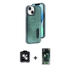 MARSİLYAN™- iPhone 14 Kılıf Yörünge Işık Serisi - Şeffaf 360 Full Body Arka Koruyucu + PVD Metal Kamera Lens - GS