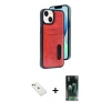 MARSİLYAN™- iPhone 14 Kılıf Yörünge Işık Serisi - Şeffaf 360 Full Body Arka Koruyucu + Diamond Kamera Lens - KI