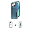 MARSİLYAN™- iPhone 14 Kılıf Yörünge Işık Serisi - Şeffaf Pasifik Cam Ekran Koruyucu + Shine Kamera Lens - GD