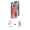 MARSİLYAN™- iPhone 14 Kılıf Yörünge Işık Serisi - Şeffaf Pasifik Cam Ekran Koruyucu + Shine Kamera Lens - GD