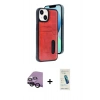 MARSİLYAN™- iPhone 14 Kılıf Yörünge Işık Serisi - Şeffaf Pasifik Cam Ekran Koruyucu + Raze Metal Kamera Lens - SH