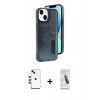MARSİLYAN™- iPhone 14 Kılıf Yörünge Işık Serisi - Şeffaf Pasifik Cam Ekran Koruyucu + Shine Kamera Lens - YL