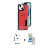 MARSİLYAN™- iPhone 14 Kılıf Yörünge Işık Serisi - Şeffaf Royal Nano Ekran Koruyucu + Shine Kamera Lens - MI
