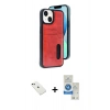 MARSİLYAN™- iPhone 14 Kılıf Yörünge Işık Serisi - Şeffaf Royal Nano Ekran Koruyucu + Diamond Kamera Lens - YL