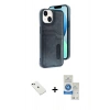 MARSİLYAN™- iPhone 14 Kılıf Yörünge Işık Serisi - Şeffaf Royal Nano Ekran Koruyucu + Diamond Kamera Lens - YL