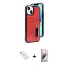 MARSİLYAN™- iPhone 14 Kılıf Yörünge Işık Serisi - Siyah Bilvis 3D Mat Cam Ekran Koruyucu + Diamond Kamera Lens - KI