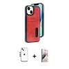 MARSİLYAN™- iPhone 14 Kılıf Yörünge Işık Serisi - Siyah Bilvis 3D Mat Cam Ekran Koruyucu + Shine Kamera Lens - GS