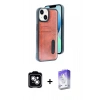 MARSİLYAN™- iPhone 14 Kılıf Yörünge Işık Serisi - Siyah Bilvis 5in1 3D Magic Cam Ekran Koruyucu + PVD Metal Kamera Lens - GS