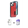MARSİLYAN™- iPhone 14 Kılıf Yörünge Işık Serisi - Siyah Bilvis 5in1 3D Magic Cam Ekran Koruyucu + Shine Kamera Lens - SH