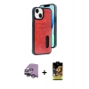 MARSİLYAN™- iPhone 14 Kılıf Yörünge Işık Serisi - Siyah Buffer Cam Ekran Koruyucu + Raze Metal Kamera Lens - GS