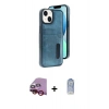 MARSİLYAN™- iPhone 14 Kılıf Yörünge Işık Serisi - Siyah Joko Magic 5D Cam + Raze Metal Kamera Lens - KI