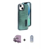 MARSİLYAN™- iPhone 14 Kılıf Yörünge Işık Serisi - Siyah Joko Magic 5D Cam + Raze Metal Kamera Lens - MR