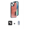 MARSİLYAN™- iPhone 14 Kılıf Yörünge Işık Serisi - Siyah Joko Magic 5D Cam + PVD Metal Kamera Lens - PE