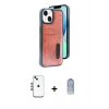 MARSİLYAN™- iPhone 14 Kılıf Yörünge Işık Serisi - Siyah Joko Magic 5D Cam + Shine Kamera Lens - MI