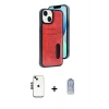 MARSİLYAN™- iPhone 14 Kılıf Yörünge Işık Serisi - Siyah Joko Magic 5D Cam + Shine Kamera Lens - SH