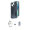 MARSİLYAN™- iPhone 14 Kılıf Yörünge Işık Serisi - Siyah Joko Magic 5D Cam + Shine Kamera Lens - SH