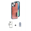 MARSİLYAN™- iPhone 14 Kılıf Yörünge Işık Serisi - Siyah Joko Magic 5D Cam + Shine Kamera Lens - SH