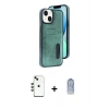 MARSİLYAN™- iPhone 14 Kılıf Yörünge Işık Serisi - Siyah Joko Magic 5D Cam + Shine Kamera Lens - YL