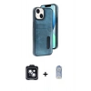 MARSİLYAN™- iPhone 14 Kılıf Yörünge Işık Serisi - Siyah Joko Magic 5D Cam + PVD Metal Kamera Lens - SH
