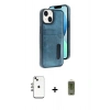 MARSİLYAN™- iPhone 14 Kılıf Yörünge Işık Serisi - Siyah Joko Magic 5D Hayalet Cam + Shine Kamera Lens - GI