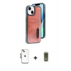 MARSİLYAN™- iPhone 14 Kılıf Yörünge Işık Serisi - Siyah Joko Magic 5D Hayalet Cam + Shine Kamera Lens - GS