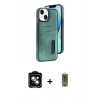 MARSİLYAN™- iPhone 14 Kılıf Yörünge Işık Serisi - Siyah Joko Magic 5D Hayalet Cam + PVD Metal Kamera Lens - MI