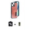 MARSİLYAN™- iPhone 14 Kılıf Yörünge Işık Serisi - Siyah Joko Magic 5D Hayalet Cam + PVD Metal Kamera Lens - MI