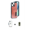 MARSİLYAN™- iPhone 14 Kılıf Yörünge Işık Serisi - Siyah Joko Magic 5D Hayalet Cam + Shine Kamera Lens - MI