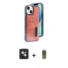 MARSİLYAN™- iPhone 14 Kılıf Yörünge Işık Serisi - Siyah Joko Magic 5D Hayalet Cam + PVD Metal Kamera Lens - PE