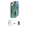 MARSİLYAN™- iPhone 14 Kılıf Yörünge Işık Serisi - Siyah Joko Magic 5D Hayalet Cam + Shine Kamera Lens - KI