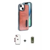 MARSİLYAN™- iPhone 14 Kılıf Yörünge Işık Serisi - Siyah Joko Magic 5D Hayalet Cam + Shine Kamera Lens - KI