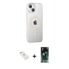MARSİLYAN™- iPhone 14 Kılıf Yörünge Koleksiyonu - Şeffaf 360 Full Body Arka Koruyucu + Diamond Kamera Lens - PE