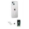 MARSİLYAN™- iPhone 14 Kılıf Yörünge Koleksiyonu - Şeffaf 360 Full Body Arka Koruyucu + Diamond Kamera Lens - YL