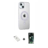 MARSİLYAN™- iPhone 14 Kılıf Yörünge Koleksiyonu - Şeffaf 360 Full Body Arka Koruyucu + Diamond Kamera Lens - YL