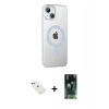 MARSİLYAN™- iPhone 14 Kılıf Yörünge Koleksiyonu - Şeffaf 360 Full Body Arka Koruyucu + Diamond Kamera Lens - YL
