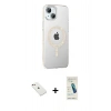 MARSİLYAN™- iPhone 14 Kılıf Yörünge Koleksiyonu - Şeffaf Pasifik Cam Ekran Koruyucu + Diamond Kamera Lens - PE