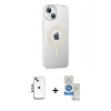 MARSİLYAN™- iPhone 14 Kılıf Yörünge Koleksiyonu - Şeffaf Royal Nano Ekran Koruyucu + Shine Kamera Lens - MI